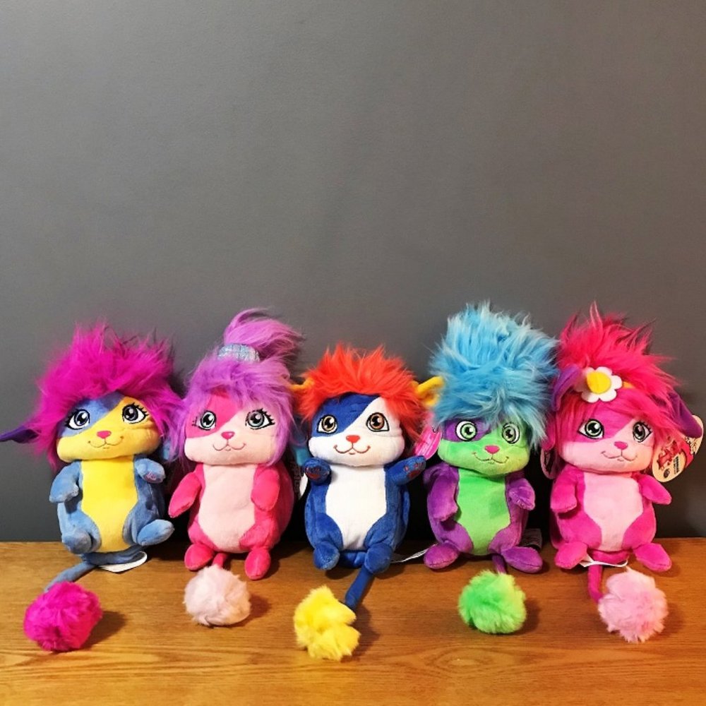 Popples Plush - Set of 5 - Lulu, Sunny, Izzy, Yikes & Bubbles